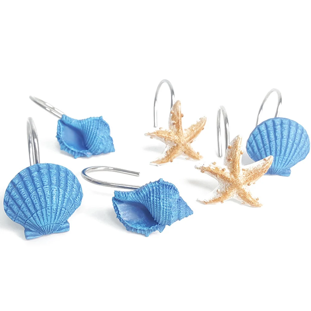 Новые 12 шт. Seashell раковины душ занавески крючки для домашнего декора ванной комнаты