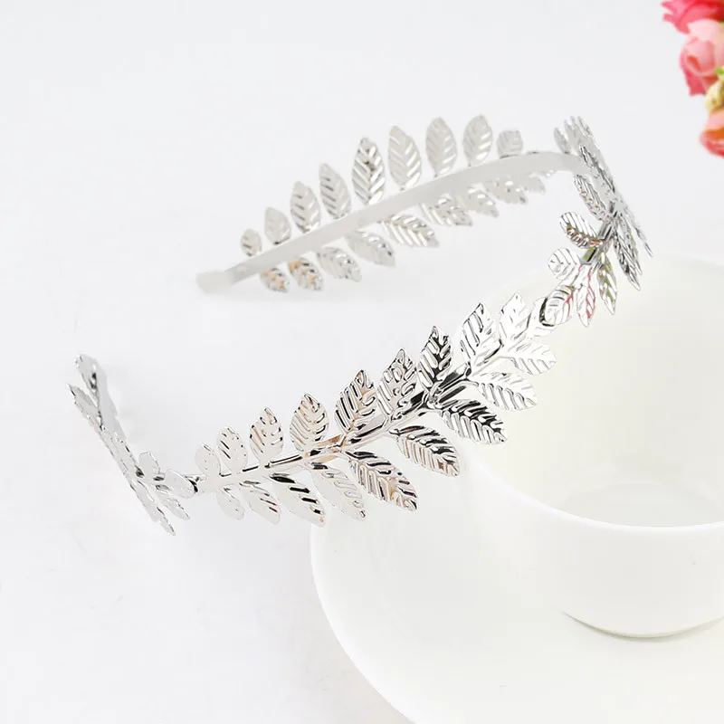 leaf silver Винтажный, из металлического сплава, со стразами рамка с жемчугом Bella резинки для волос для женщин заколки для волос аксессуары для волос для девочек повязка на голову diademas opaska - Цвет: leaf silver