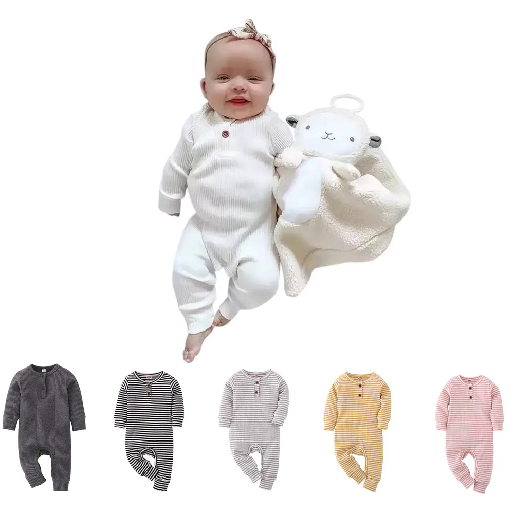 Recién Nacido ropa para bebé (niño o niña) Unisex mamelucos de bebé de algodón de manga larga mono niño ropa de bebé infantil ropa