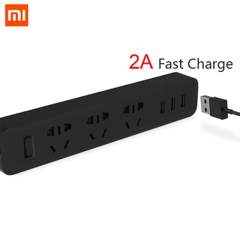

New 100% Original Xiaomi Power Strip Fast Charging 3 Sockets USB Extension Socket Plug With Socket Standard Socket Material
