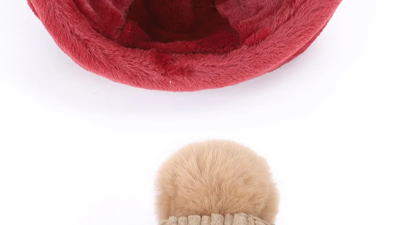 Детская зимняя шапка с помпоном в горошек для девочек и мальчиков, теплая хлопковая шапка с бархатными ушами, милая детская шапка года, однотонная, с вышивкой
