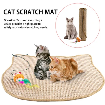 

Sisal Biting Chewing Interaction Toy Cat Scratching Mat Furniture Protection Funny Foldable Training Portable Playing Floor Home