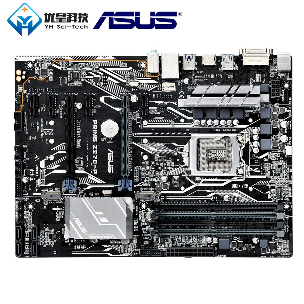 Asus PRIME Z270-P Intel Z270 оригинальная б/у настольная материнская плата LGA 1151 Core i7/i5/i3/Pentium/Celeron DDR4 64G ATX