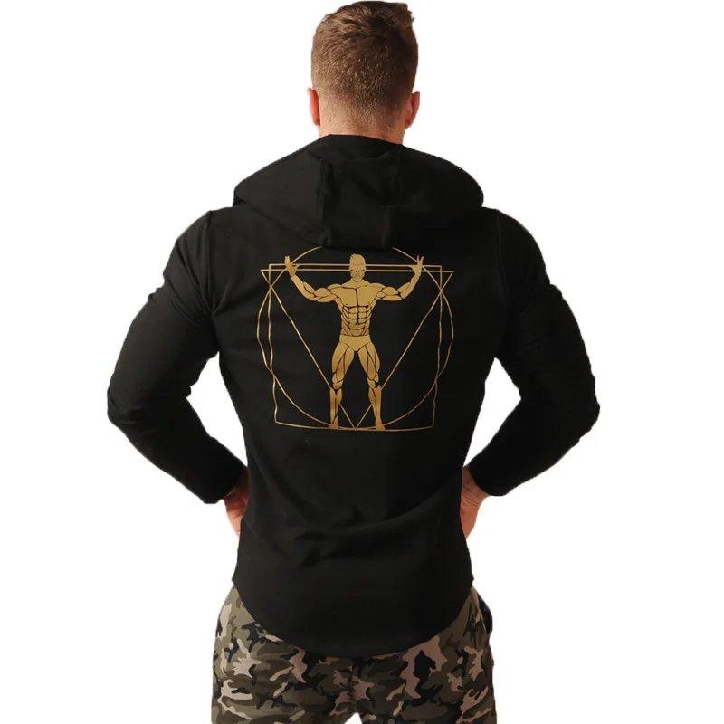 Рубашка на молнии с надписью «Muscle fitness Brothers»; сезон осень; Классная толстовка с капюшоном; Спортивный костюм; Повседневная универсальная модная одежда