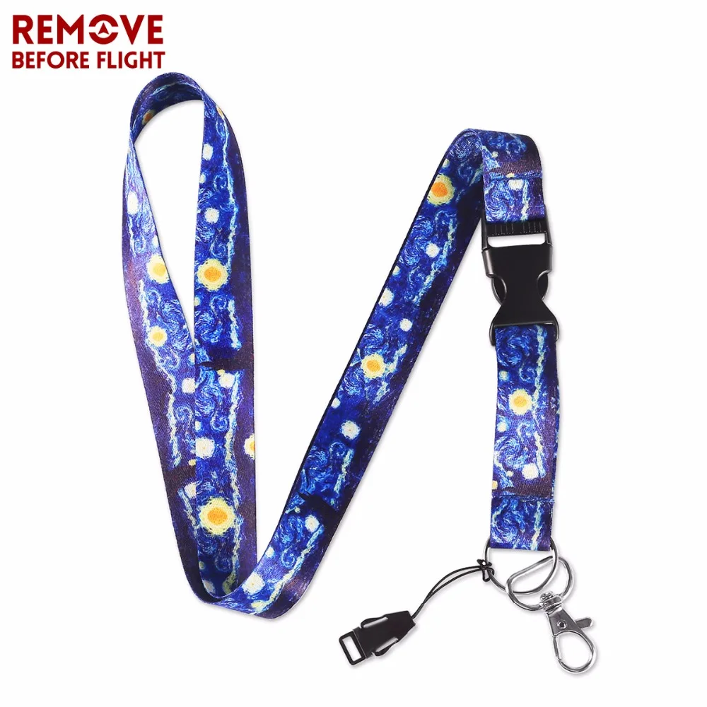 starry night lanyard ID card holder