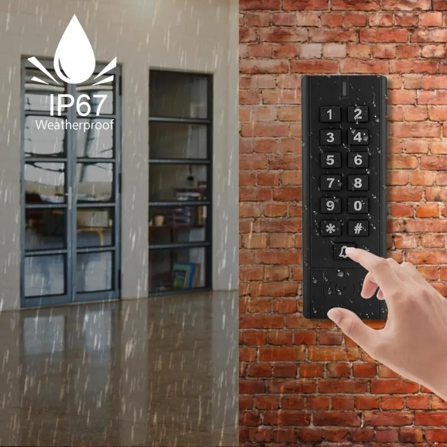 ID карта Пароль Система контроля допуска к двери IP67 Водонепроницаемый Wiegand 26 безопасности клавиатуры контроля доступа