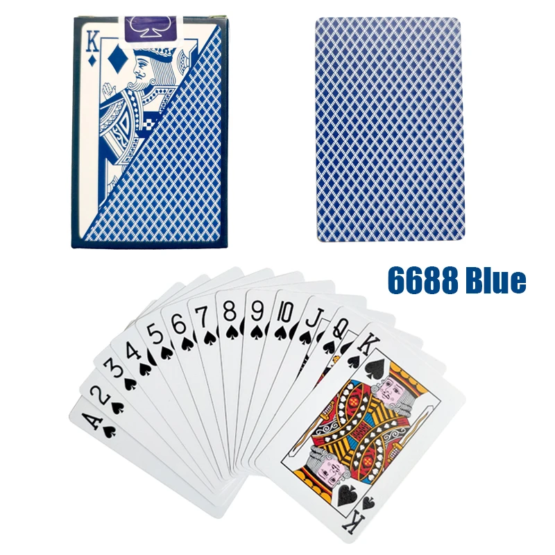 Карты для покера из ПВХ водонепроницаемый Техасский Холдем игральные карты черный Джек пластиковая игровая карта Покер Игра настольная игра Карта креативный подарок - Цвет: No.6688 Blue