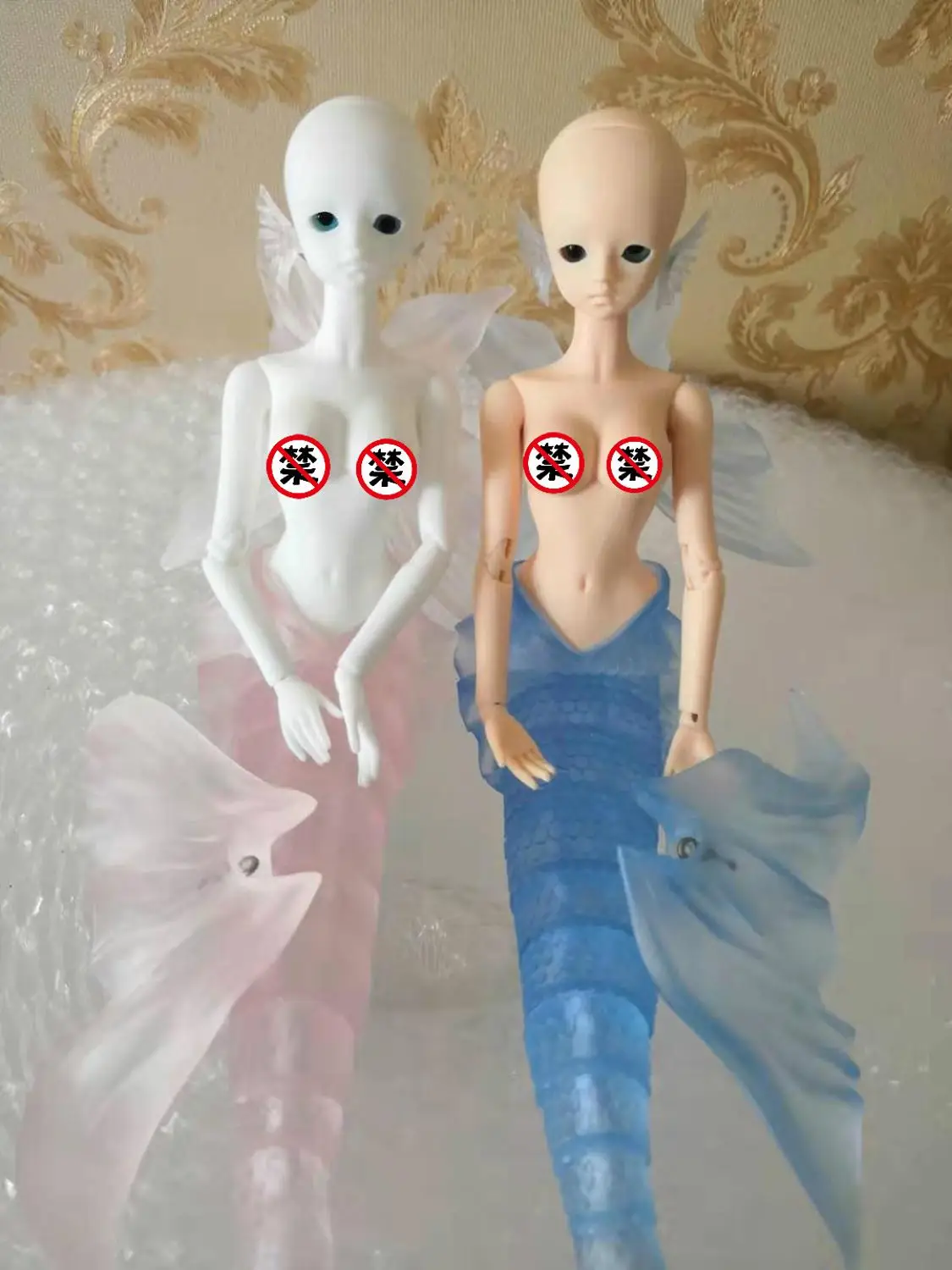 

Free shipping bid doll 1/6 mermaid with two tail 4 colors