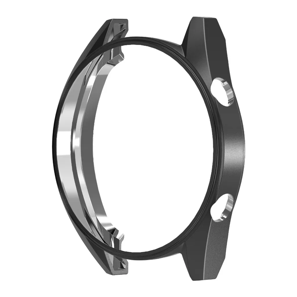 BK Защитный бампер для часов huawei Watch GT 1 шт. ультра-тонкий прозрачный чехол из ТПУ с гальваническим покрытием для huawei Watch GT - Цвет: BK