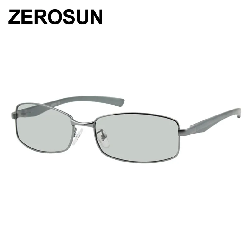 Zerosun фотохромные поляризационные солнцезащитные очки мужские прямоугольные солнцезащитные очки для мужчин для вождения HD переход Хамелеон РЫБАЛКА НЕГАБАРИТНЫХ - Цвет линз: grey photochromic