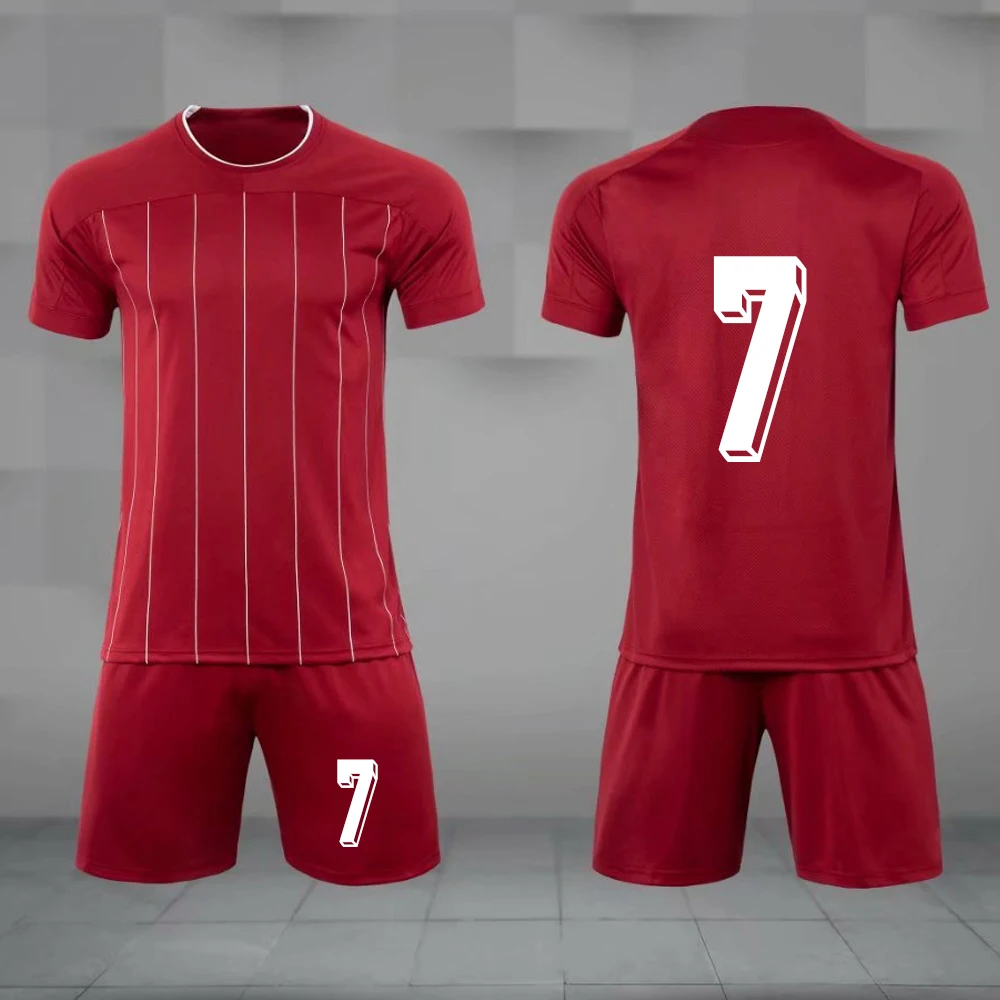 19 20 Kids Soccer Uniform Sets Professional Men Football Jerseys Clothing Tracksuit Adult Child Sport Training Suits Custom - Цвет: Number 7