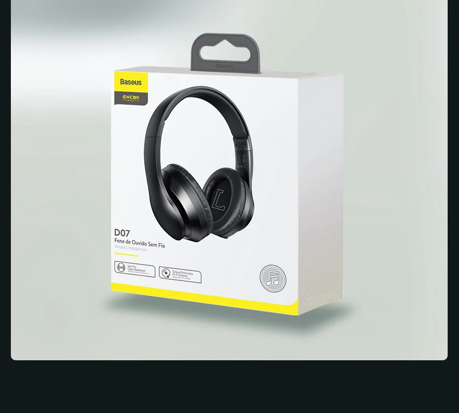 Baseus D07 Беспроводной наушники Bluetooth 5,0 наушники Handsfree гарнитура Mega Bass наушников для iPhone Xiaomi huawei наушник
