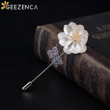 

925 Sterling Silver Lotus Flower Brooch Fine Jewelry For Women Romantic Elegant Pin Brooches Simple Trendy Office Gift Party