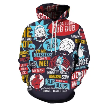 

Harajuku Style Rick And Morty Printed Sweatshirt Hoodies Men Women Funny Anime Design Streetwear Long Sleeve Pullover Homme