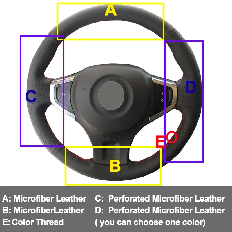 Автомобильная крышка рулевого колеса для Renault Koleos 2008- Renault samsung QM5 2007- Funda Volante 2009 2010 2011 2012 2013