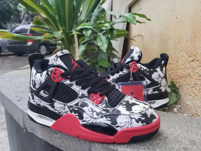 New Original Jordan 4 retro Men woman shoes basketball shoes sneakers Doodling AJ4 Training shoes Sports Lovers shoes 308497-127