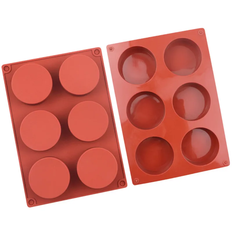 6 Cavity Silicone Soap Mold Round Circle Fondant Cake Tools Mousse Moulds DIY Candy Ice Making Mould Handmade Molds | Дом и сад
