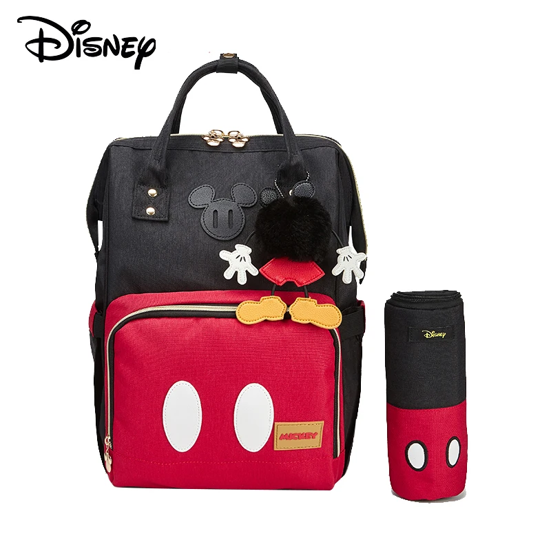 

Disney Diaper Bags USB Bottle Feeding Insulation Bags Oxford Cloth Diaper Storage Bag Backpack Fashion Waterproof Large Capacity