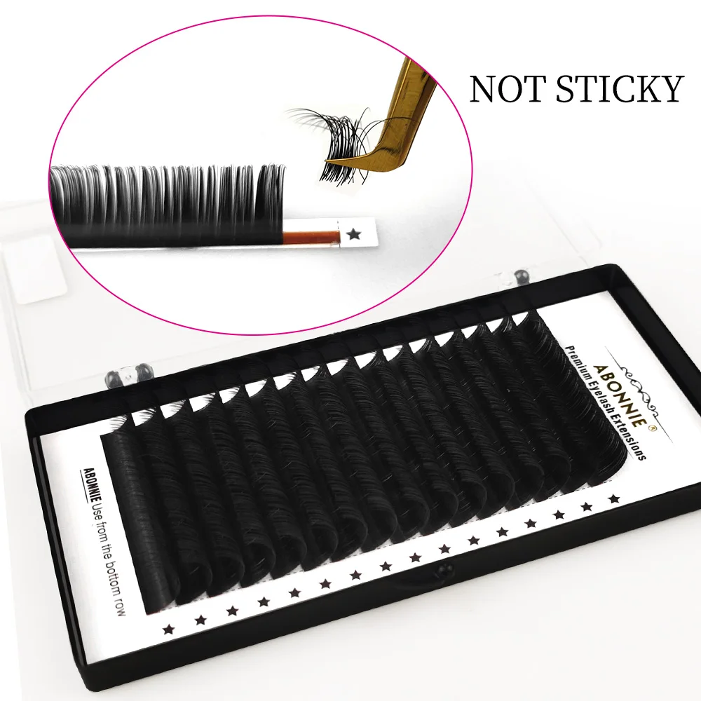 Abonnie 8-18mm Individual Eyelashes Extensions 16Rows Classic Lashes Fluffy False Eyelash Supplies All Size Cilios Volume