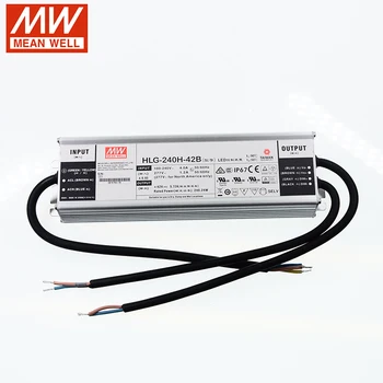 

MEAN WELL Dimming Power Supply HLG-240H-42B 42V Dimmable LED driver 110V/220VAC to 42V DC 5.72A 240W waterproof IP67 Transformer