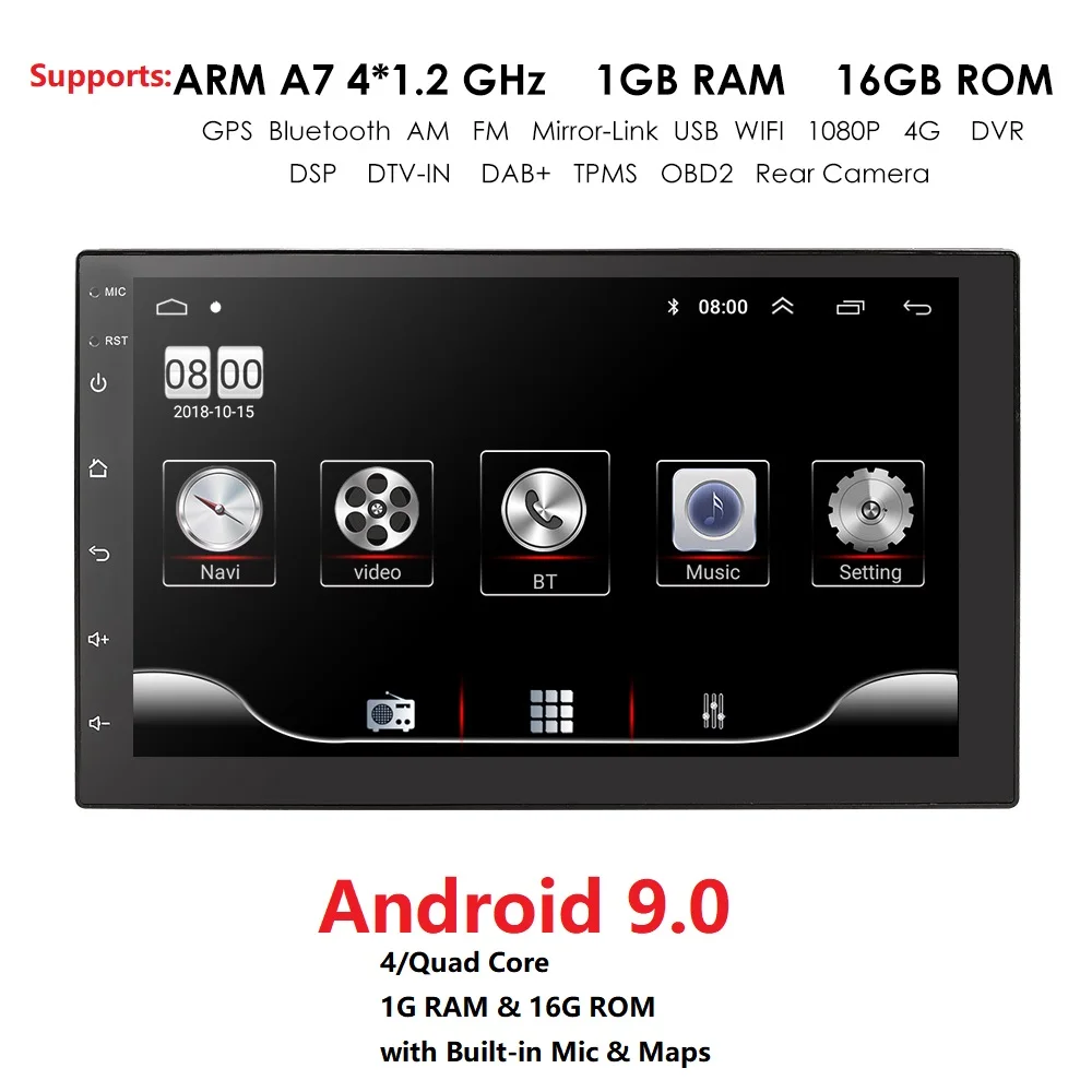 4G " 2Din Android 9,0 Автомобильный плеер Navi для Nissan Volkswagen TOYOTA Honda KIA hyundai Lada Renault mazda универсальный автомобильный Радио gps