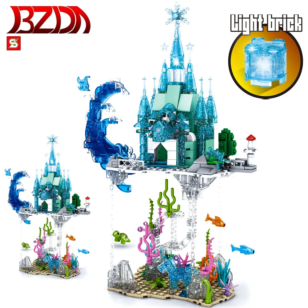 

BZDA Creativity Anti-Gravity Building Blocks Princess Castle Suspension Ice House Building model Bricks Toys Girl DIY gifts