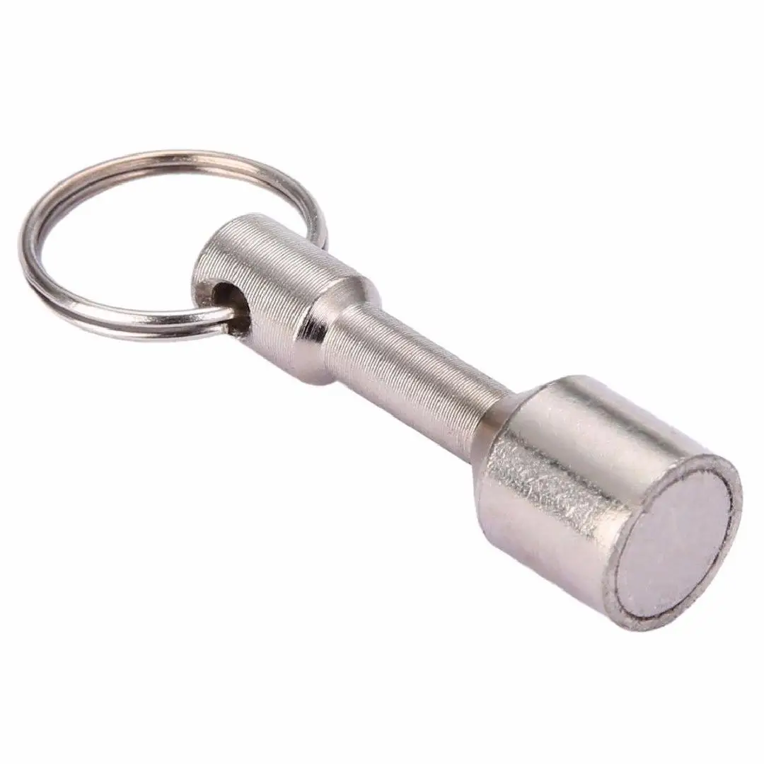 Silver Color Test Super Strong Metal Magnet Check Keychain Split Ring Pocket Keyring Hanging Holder Portable Outdoor Tool key chain clip,keychain tool,key ring