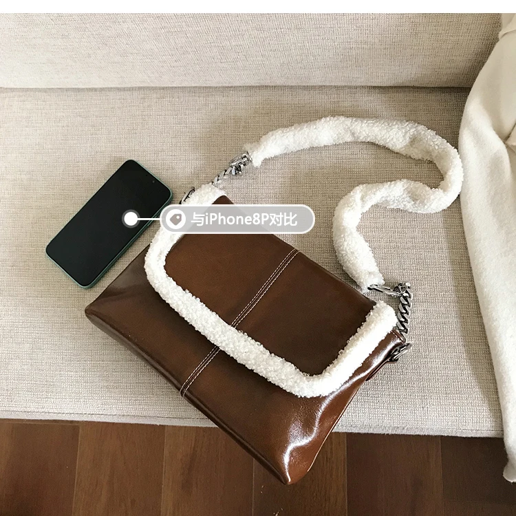 iVog New Arrival Everyday Ladies Small Messenger Crossbody Handbag gg Fur Fashion Hand Bags for Women
