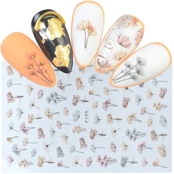 

1 Sheet Ultra thin Back Gummed 3D Nail Stickers Flower Patterns Self-adhesive DIY Nail Art Decoration
