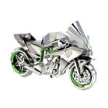 Rompecabezas de Metal 3D para niños, KITS de modelos de motocicleta Kawasaki Ninja, rompecabezas de ensamblaje, juguetes de regalo
