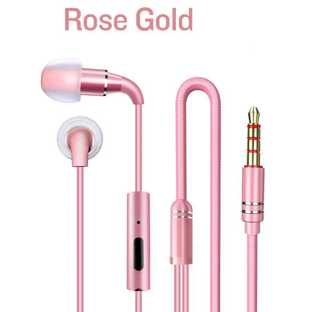 Rose Gold Оригинальные наушники HONGBIAO SM In Ear Graphene, качественные наушники для прослушивания музыки, бренд, гарнитура Fone De Ouvido для iPhone, Xiaomi - Цвет: Rose Gold