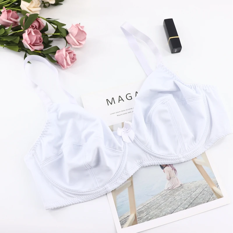 White Beauwear, Женские Бюстгальтеры на косточках размера плюс, полный охват, не мягкий бюстгальтер, минимайзер, нижнее белье, 36-48, B, C, D, E, цвет черный, телесный, BH - Цвет: White