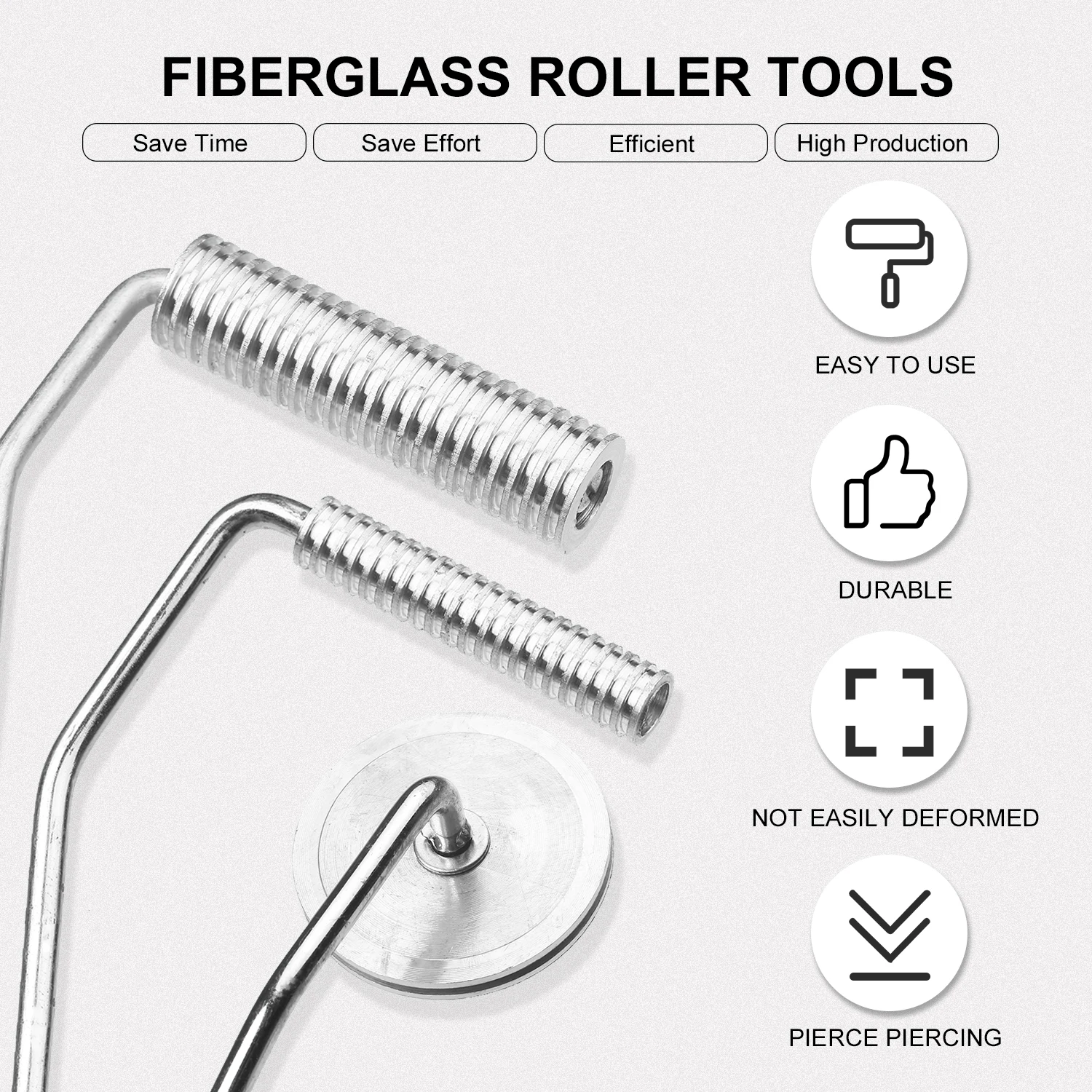 Roller Tools Kit 3pcs Fiberglass Bubble Paddle Tool Laminating Paint Roller Kit For Mold Resin Fiberglass Resin Tub