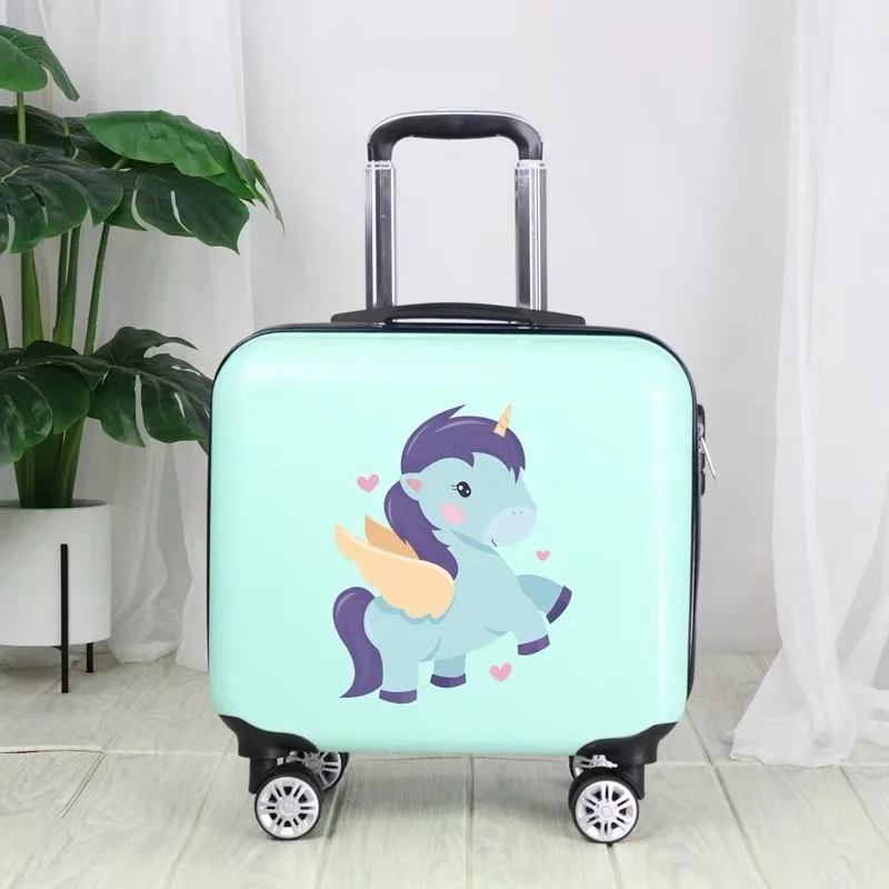 Дорожный чемодан на колесиках, чемодан на колесиках, 18 дюймов, детский мультяшный чемодан для переноски, багаж для каюты, детский подарок, рюкзак для девочек - Цвет: luggage