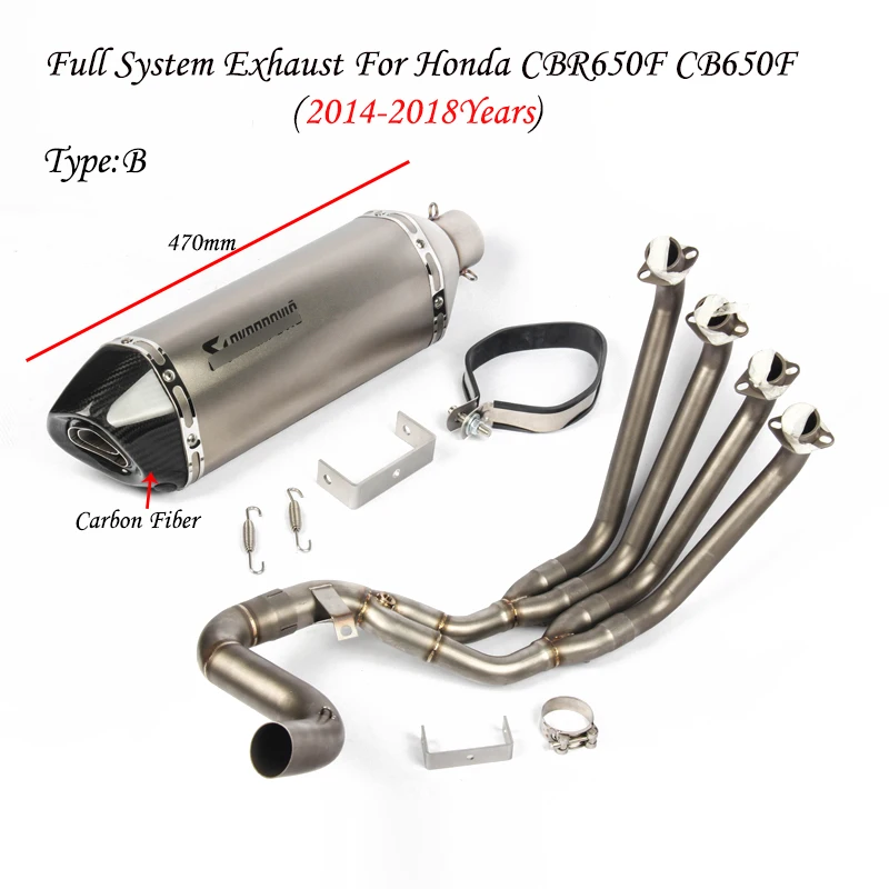 Type B Для Honda CBR650F CBR650 CB650F мотоцикл Выхлопная Модифицированная 51 мм Слип-на переднее соединение Соединительная труба глушитель - Цвет: Type B