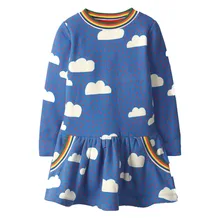 Новинка; Брендовые платья для девочек; хлопковая детская одежда с длинными рукавами и аппликацией животных; вечерние платья принцессы для девочек; сезон осень-весна