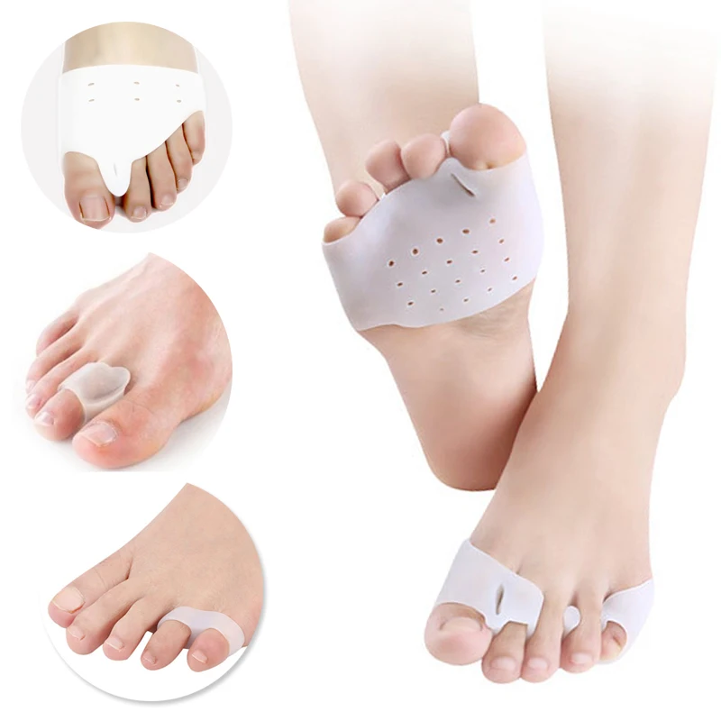 10 1Pair Big Toe Straightener Thumb Valgus Protector Silicone Gel 