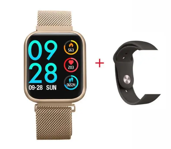 P80 Смарт часы для женщин IP68 Водонепроницаемый Полный сенсорный экран smartwatch монитор сердечного ритма для samsuang xiaomi huawei часы - Цвет: Розовый