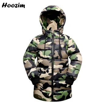 

2020 New Camouflage Long Jacket For Boys 6-12 Years Fashion Hooded Parka Children Winter Military Coat For Girls Kids Outerwear