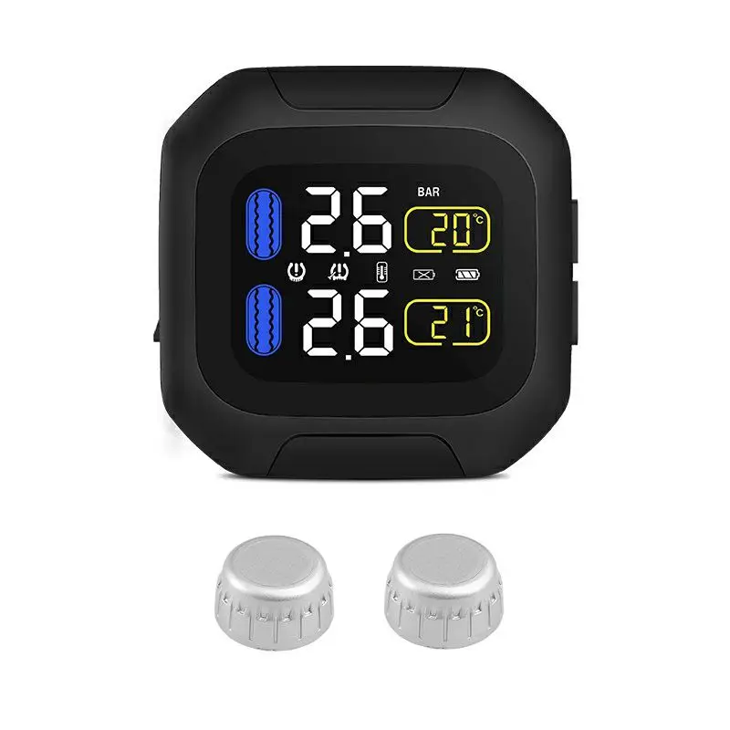 Silver WF Водонепроницаемый Мотоцикл tpms датчик давления в шинах в режиме реального времени беспроводной мини внешний/внутренний датчик система контроля давления в шинах - Цвет: Silver WF