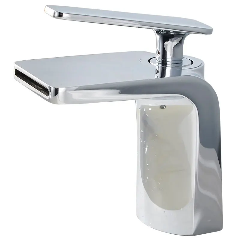 Chrome basin faucet Полностью медный кран для раковины, водопроводный водопад, подходит для умывальника, горячей и холодной, чтобы подделывать что-то античное, черный водопроводный костюм Nt1 - Цвет: Chrome basin faucet