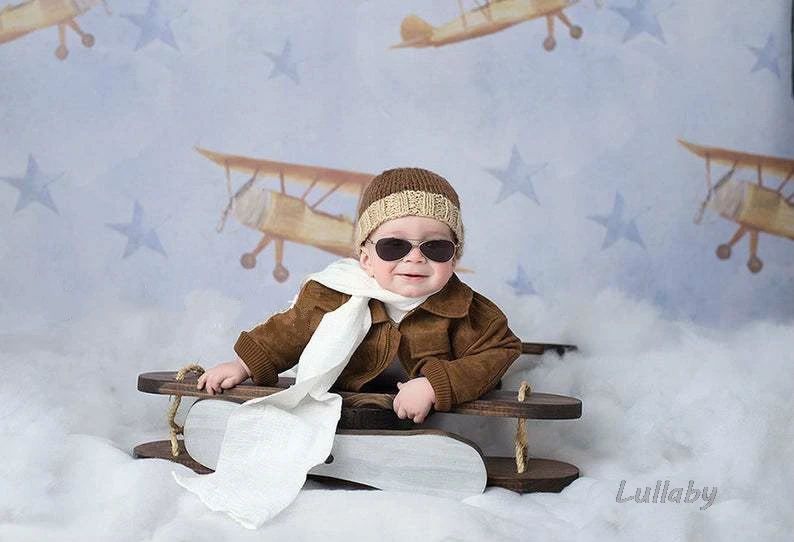 Newborn Photography Props Posing Props Mini Wooden Plane Baby Shoot Accessories Retro Plane Photo Creative Props