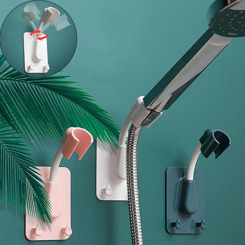Universal Adjustable Hand Shower Holder 360&deg;Rotation Shower Head Holder Punch-Free Mounting Bracket Bathroom Accessories projector stand