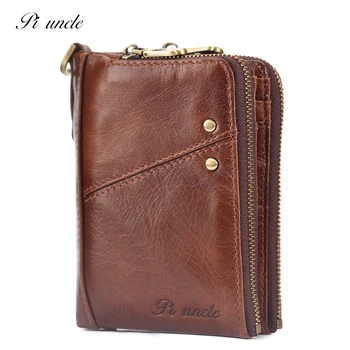 

Genuine Leather Male Simple Wallet Small Mens Clutch Bag Short Cards Holder Coin Purse Man Thin Wallet Soft Cowhide High Quality