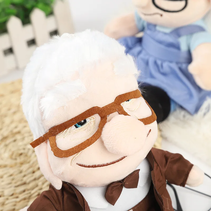 20cm Carl UP Plush Movie UP Character Plushie Toy Flying Ring Travel Carl Old Man&Lady Stuffed Peluche for Kids Birthday Gifts