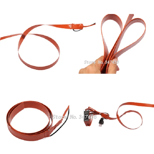 12V DC 25x1000mm 100W Waterproof Flexible Silicone Rubber Heater