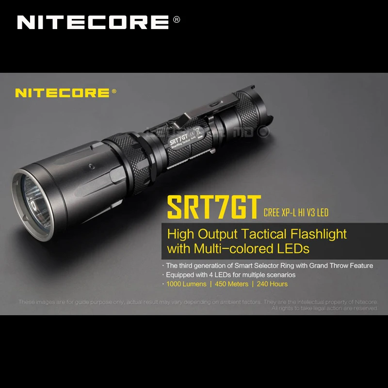 Сменный светильник NITECORE SRT7GT CREE XP-L HI V3 светодиодный тактический светильник с высоким выходом и разноцветным светодиодный s