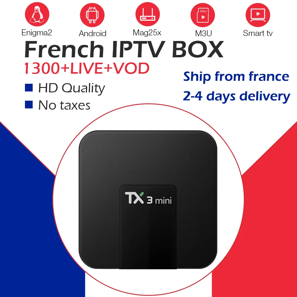 TX3 мини 2G/16G + Франция Бельгия IPTV арабское IPTV с системой Neo IPTV 1300 Live + 2000VOD Amlogic S905W 4 K H.265 Wi-Fi Android 7,1 Smart ТВ коробка