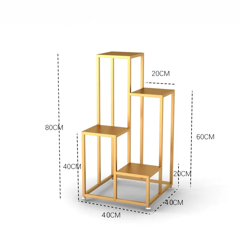 S gold iron plate Металлическая Напольная полка в скандинавском стиле, подставка для растений, металлическая железная подставка для растений, домашняя Цветочная стойка, креативная садовая подставка для гостиной - Цвет: S gold iron plate