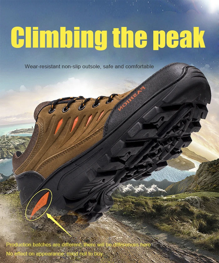 Outdoor Men Hiking Shoes Waterproof Anti-Slip Trekking Sneakers Male Mountain Climbing Shoes Lace Up Sport Shoes Big Size 39-44